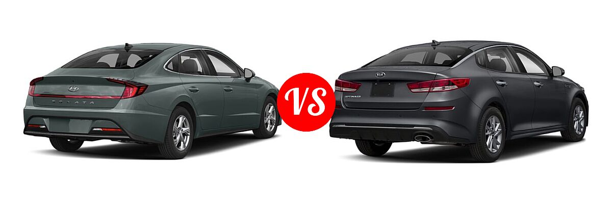 2020 Hyundai Sonata Sedan SE vs. 2020 Kia Optima Sedan LX - Rear Right Comparison