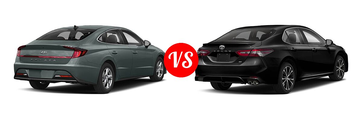 2020 Hyundai Sonata Sedan SE vs. 2020 Toyota Camry Sedan SE - Rear Right Comparison