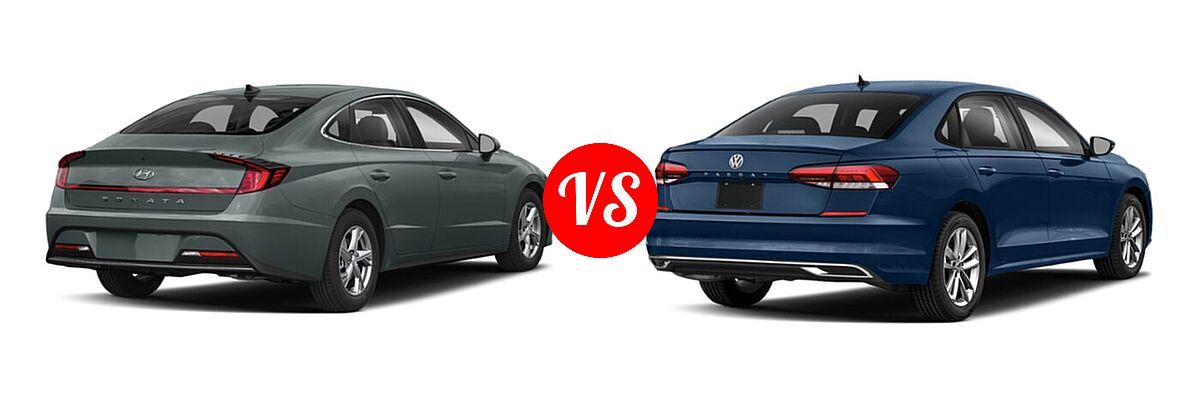 2020 Hyundai Sonata Sedan SE vs. 2020 Volkswagen Passat Sedan 2.0T R-Line - Rear Right Comparison