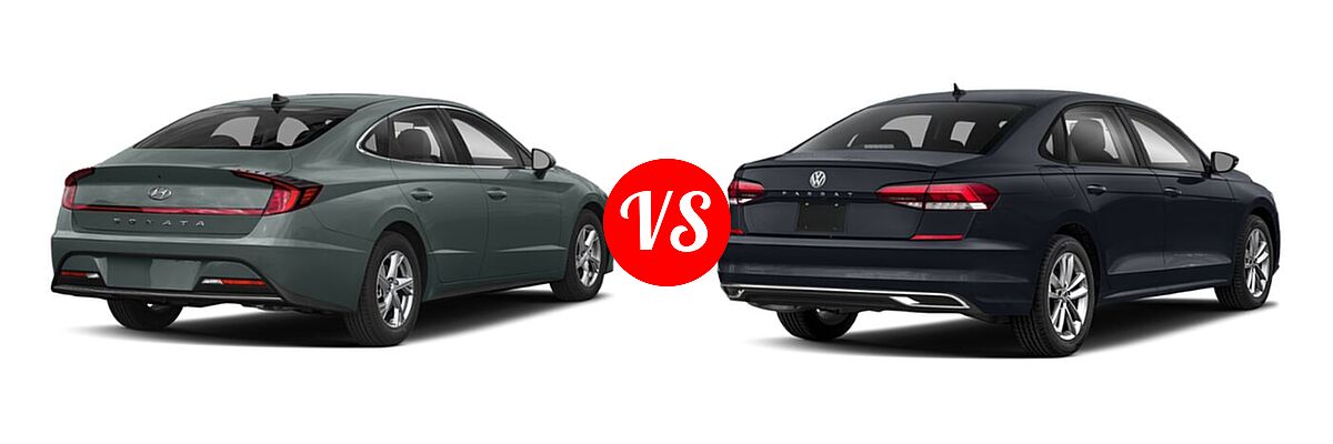 2020 Hyundai Sonata Sedan SE vs. 2020 Volkswagen Passat Sedan 2.0T S / 2.0T SE / 2.0T SEL - Rear Right Comparison
