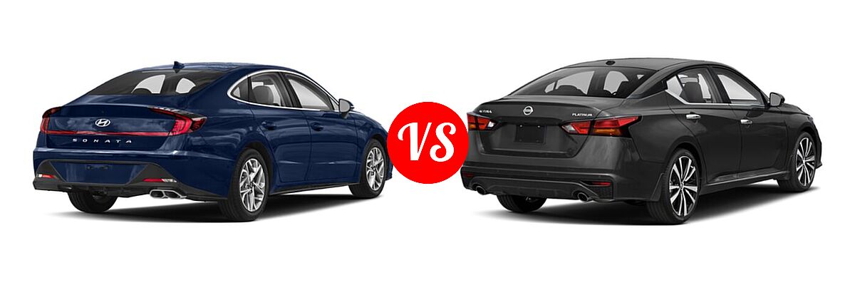 2020 Hyundai Sonata Sedan Limited vs. 2020 Nissan Altima Sedan 2.0 Platinum / 2.5 Platinum / 2.5 SL / 2.5 SV - Rear Right Comparison