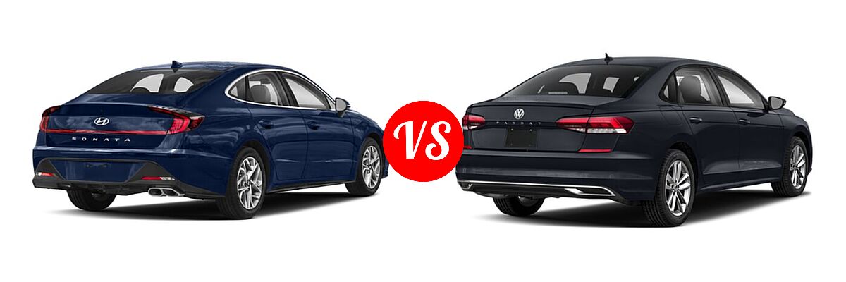 2020 Hyundai Sonata Sedan Limited vs. 2020 Volkswagen Passat Sedan 2.0T S / 2.0T SE / 2.0T SEL - Rear Right Comparison