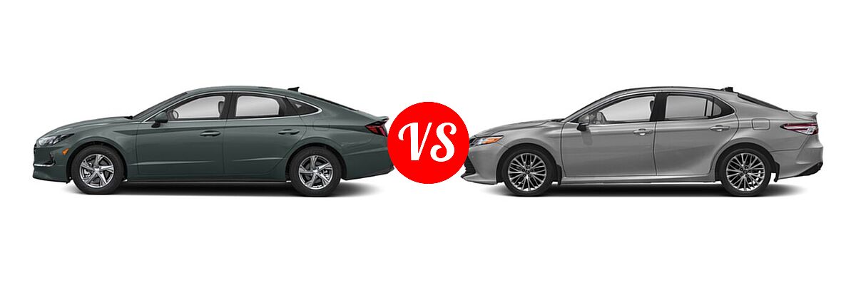 2020 Hyundai Sonata Sedan SE vs. 2020 Toyota Camry Sedan XLE / XLE V6 - Side Comparison