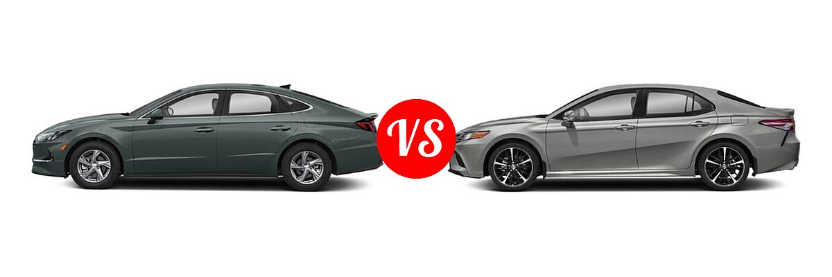 2020 Hyundai Sonata Sedan SE vs. 2020 Toyota Camry Sedan XSE / XSE V6 - Side Comparison