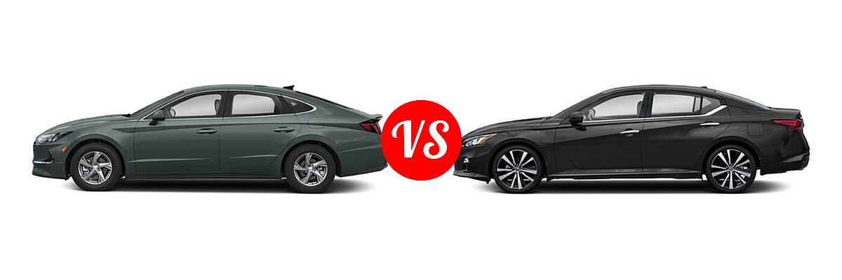 2020 Hyundai Sonata Sedan SE vs. 2020 Nissan Altima Sedan 2.0 Platinum / 2.5 Platinum / 2.5 SL / 2.5 SV - Side Comparison