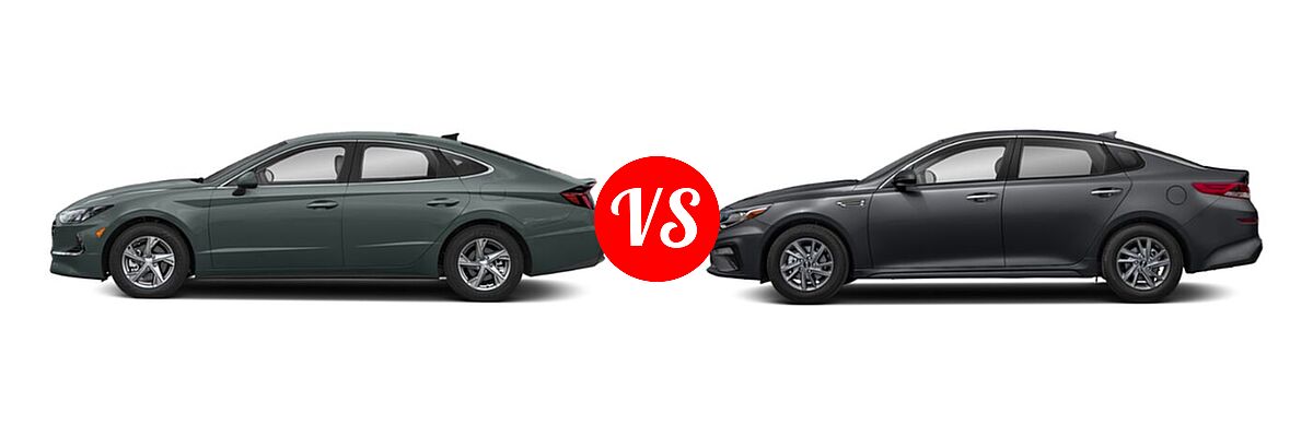 2020 Hyundai Sonata Sedan SE vs. 2020 Kia Optima Sedan LX - Side Comparison