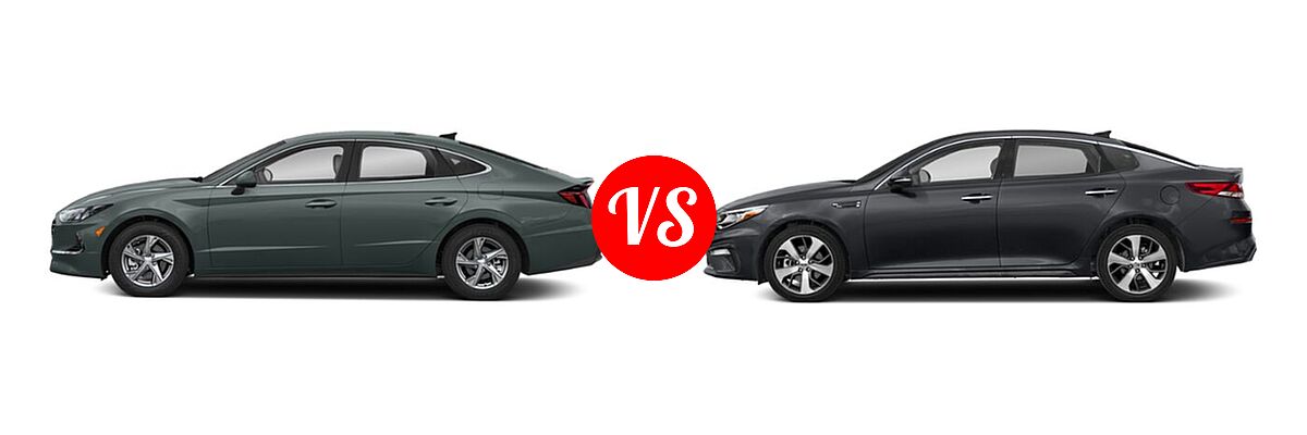 2020 Hyundai Sonata Sedan SE vs. 2020 Kia Optima Sedan S - Side Comparison