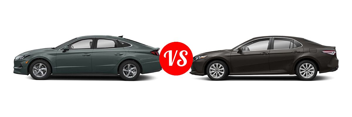 2020 Hyundai Sonata Sedan SE vs. 2020 Toyota Camry Sedan L / LE - Side Comparison