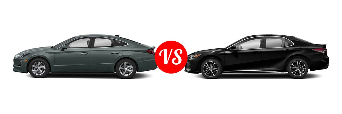 2020 Hyundai Sonata Sedan SE vs. 2020 Toyota Camry Sedan SE - Side Comparison