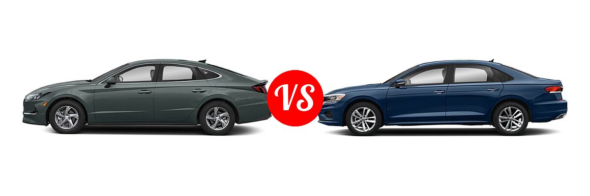 2020 Hyundai Sonata Sedan SE vs. 2020 Volkswagen Passat Sedan 2.0T R-Line - Side Comparison