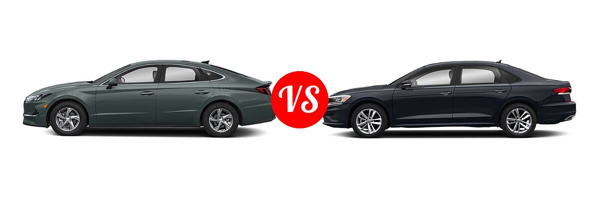 2020 Hyundai Sonata Sedan SE vs. 2020 Volkswagen Passat Sedan 2.0T S / 2.0T SE / 2.0T SEL - Side Comparison