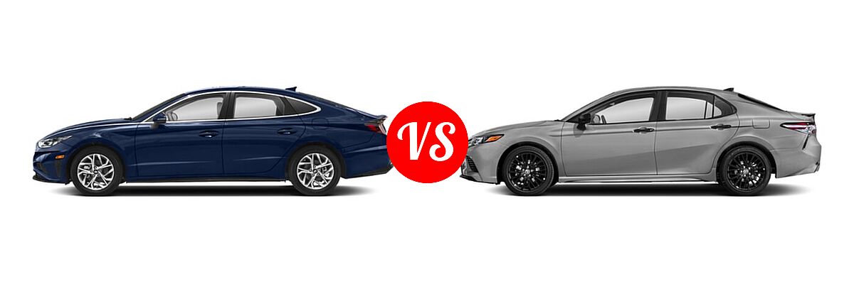 2020 Hyundai Sonata Sedan SEL / SEL Plus vs. 2020 Toyota Camry Sedan SE Nightshade - Side Comparison