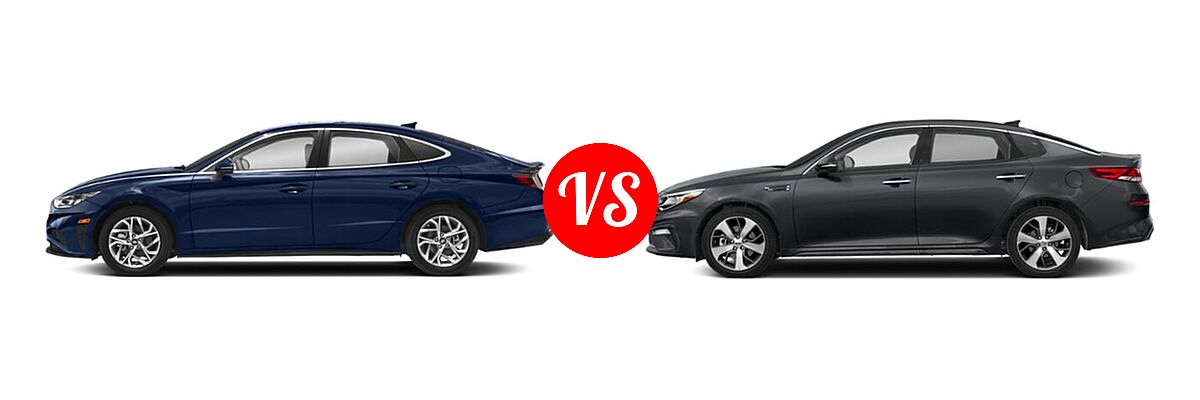 2020 Hyundai Sonata Sedan SEL / SEL Plus vs. 2020 Kia Optima Sedan S - Side Comparison