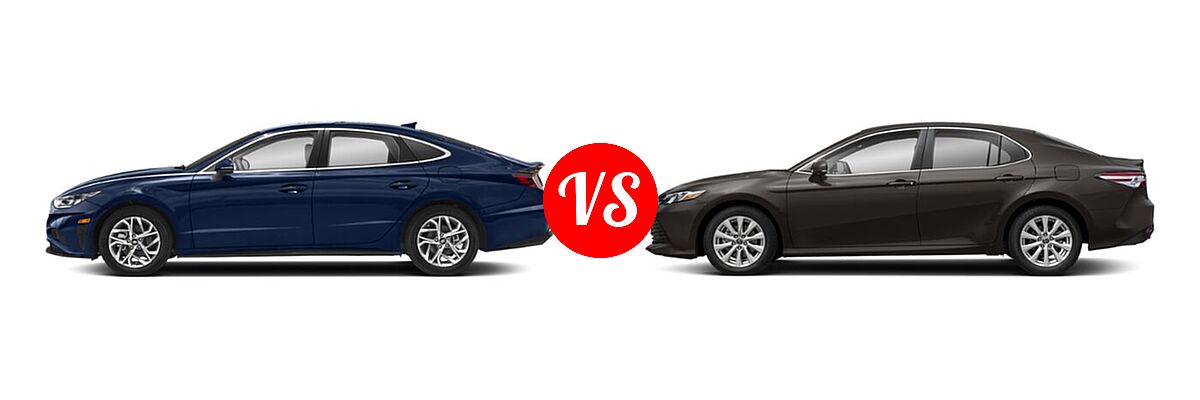 2020 Hyundai Sonata Sedan SEL / SEL Plus vs. 2020 Toyota Camry Sedan L / LE - Side Comparison