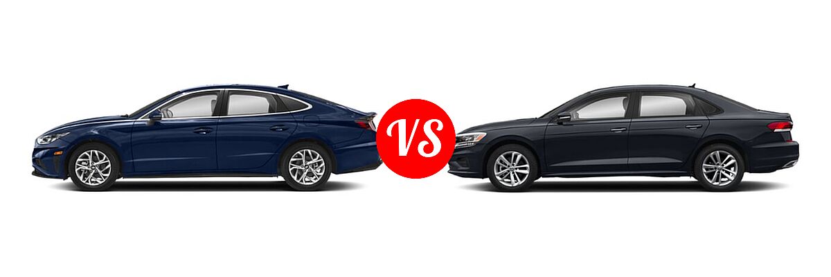 2020 Hyundai Sonata Sedan Limited vs. 2020 Volkswagen Passat Sedan 2.0T S / 2.0T SE / 2.0T SEL - Side Comparison