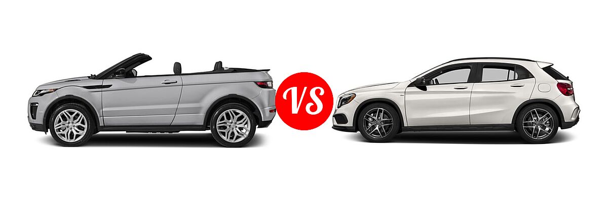 2017 Land Rover Range Rover Evoque SUV HSE Dynamic / SE Dynamic vs. 2017 Mercedes-Benz GLA-Class AMG GLA 45 4MATIC SUV AMG GLA 45 - Side Comparison