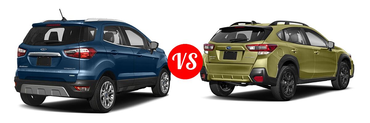2021 Ford EcoSport SUV Titanium vs. 2021 Subaru Crosstrek SUV Sport - Rear Right Comparison