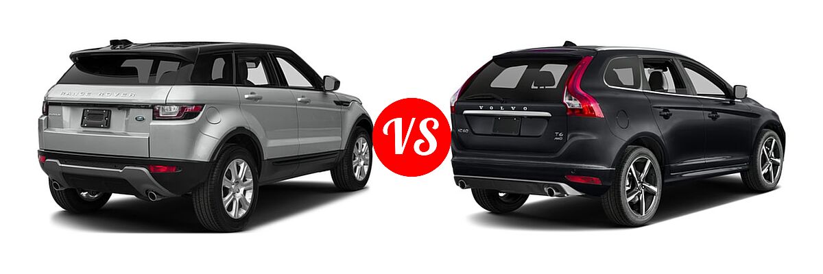 2017 Land Rover Range Rover Evoque SUV Autobiography / HSE / HSE Dynamic / SE / SE Premium vs. 2017 Volvo XC60 SUV R-Design - Rear Right Comparison