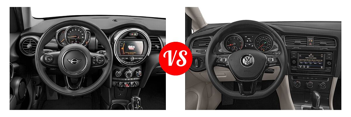 2021 MINI Hardtop 4 Door Hatchback Cooper vs. 2021 Volkswagen Golf Hatchback TSI - Dashboard Comparison