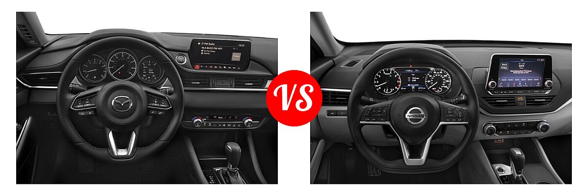 2021 Mazda 6 Sedan Sport vs. 2021 Nissan Altima Sedan 2.5 S - Dashboard Comparison