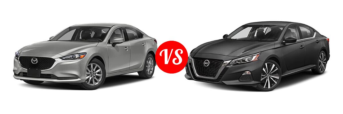 2021 Mazda 6 Sedan Sport vs. 2021 Nissan Altima Sedan 2.0 SR / 2.5 SR - Front Left Comparison