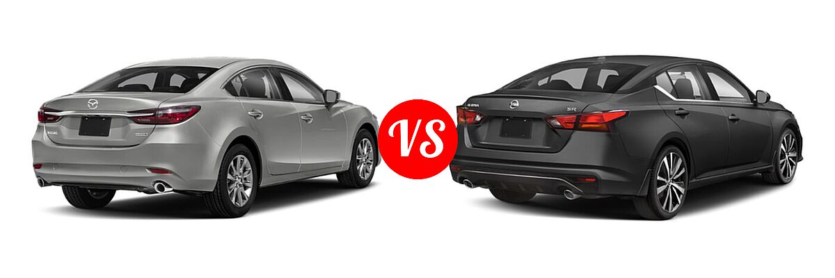 2021 Mazda 6 Sedan Sport vs. 2021 Nissan Altima Sedan 2.0 SR / 2.5 SR - Rear Right Comparison