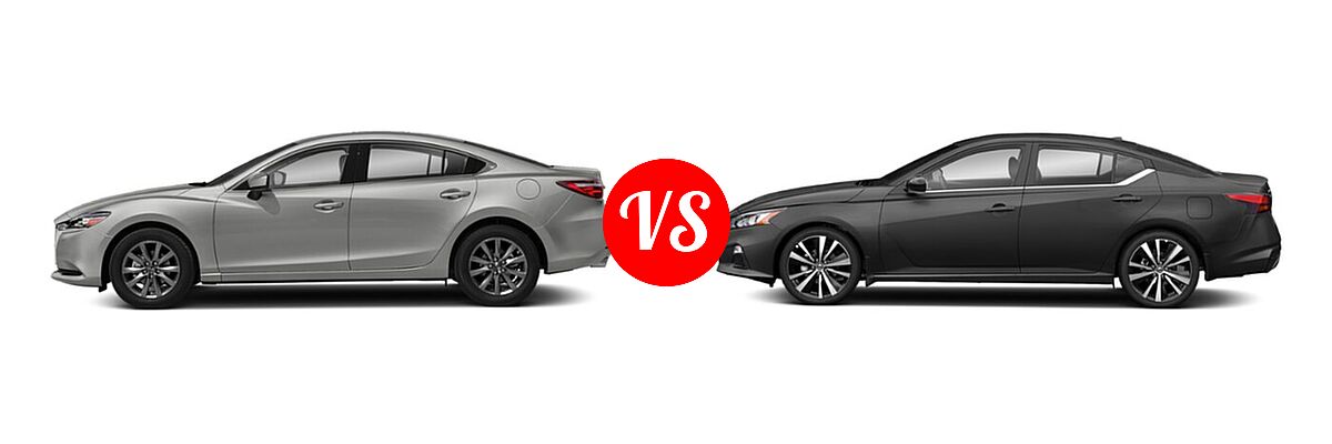 2021 Mazda 6 Sedan Sport vs. 2021 Nissan Altima Sedan 2.0 SR / 2.5 SR - Side Comparison