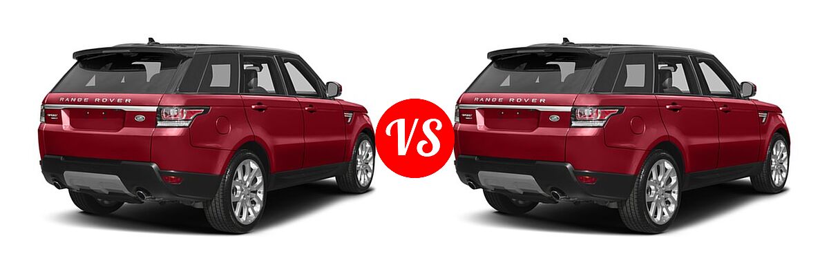 2017 Land Rover Range Rover Sport SUV Autobiography / Dynamic / HSE / HSE Dynamic / SE / V8 Supercharged vs. 2017 Land Rover Range Rover Sport SUV Diesel HSE / SE - Rear Right Comparison