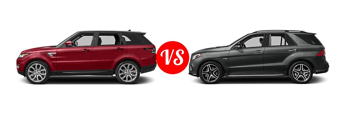 2017 Land Rover Range Rover Sport SUV Diesel HSE / SE vs. 2017 Mercedes-Benz GLE-Class AMG GLE 43 4MATIC SUV AMG GLE 43 - Side Comparison