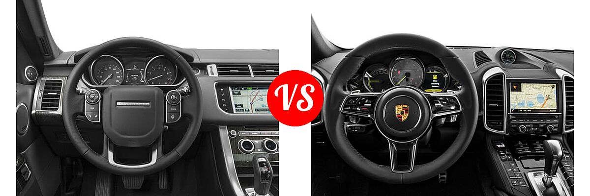 2017 Land Rover Range Rover Sport SUV Diesel HSE / SE vs. 2017 Porsche Cayenne SUV Hybrid S E-Hybrid / S E-Hybrid Platinum Edition - Dashboard Comparison
