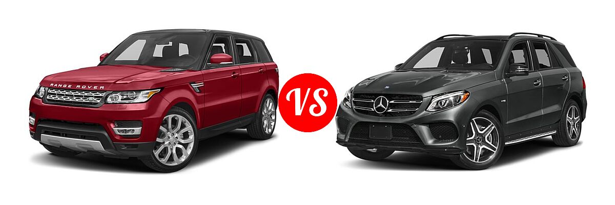 2017 Land Rover Range Rover Sport SUV Diesel HSE / SE vs. 2017 Mercedes-Benz GLE-Class AMG GLE 43 4MATIC SUV AMG GLE 43 - Front Left Comparison