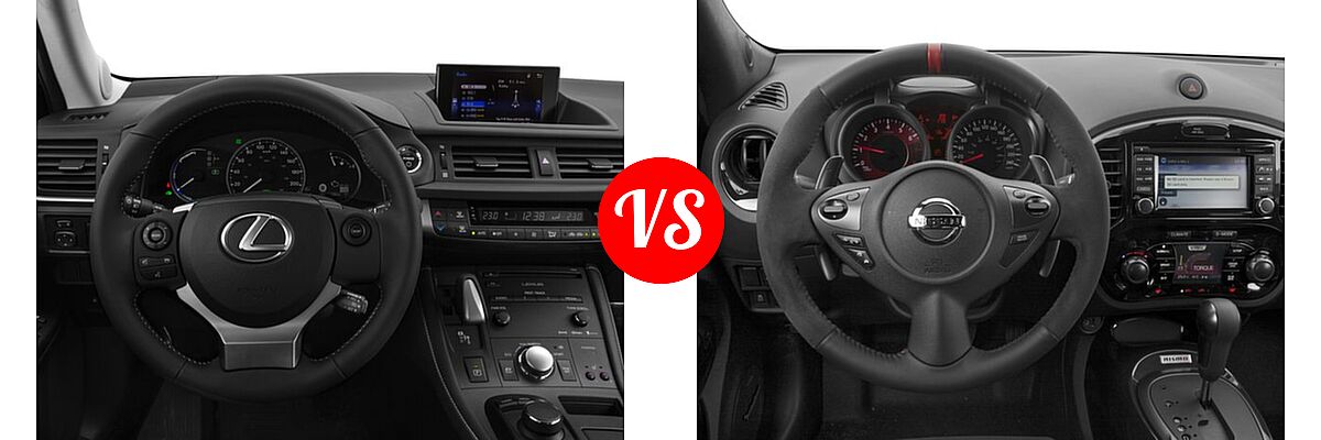 2017 Lexus CT 200h Hatchback CT 200h vs. 2017 Nissan Juke NISMO RS Hatchback NISMO RS - Dashboard Comparison