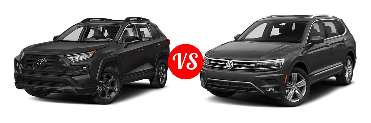 2021 Toyota RAV4 SUV TRD Off Road vs. 2021 Volkswagen Tiguan SUV SEL - Front Left Comparison