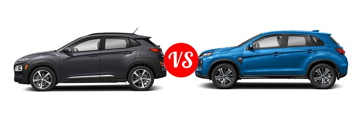2021 Hyundai Kona SUV Limited / Ultimate vs. 2021 Mitsubishi Outlander Sport SUV ES / LE - Side Comparison