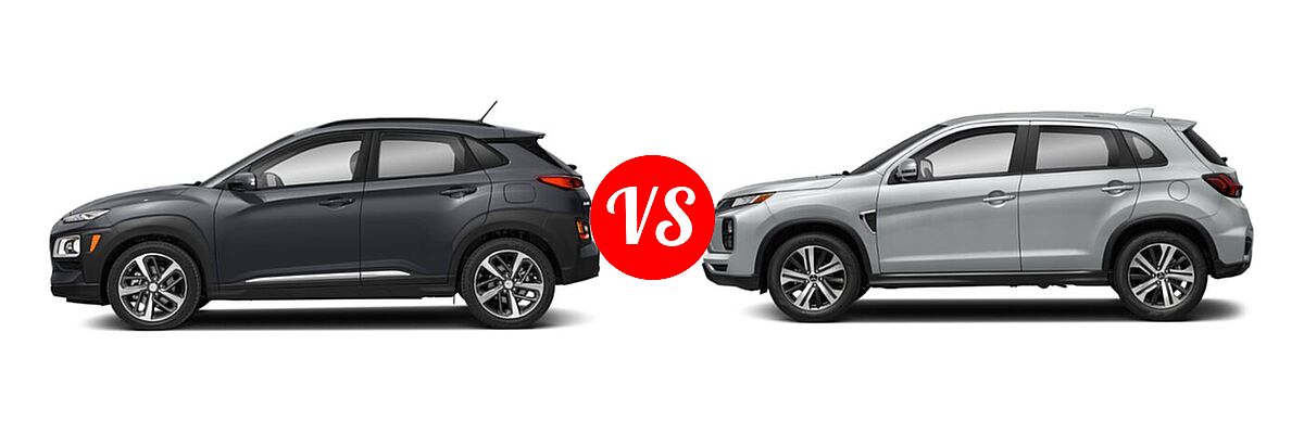2021 Hyundai Kona SUV Limited / Ultimate vs. 2021 Mitsubishi Outlander Sport SUV GT / SE - Side Comparison