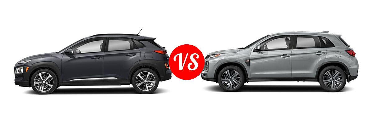 2021 Hyundai Kona SUV Limited / Ultimate vs. 2021 Mitsubishi Outlander Sport SUV S - Side Comparison