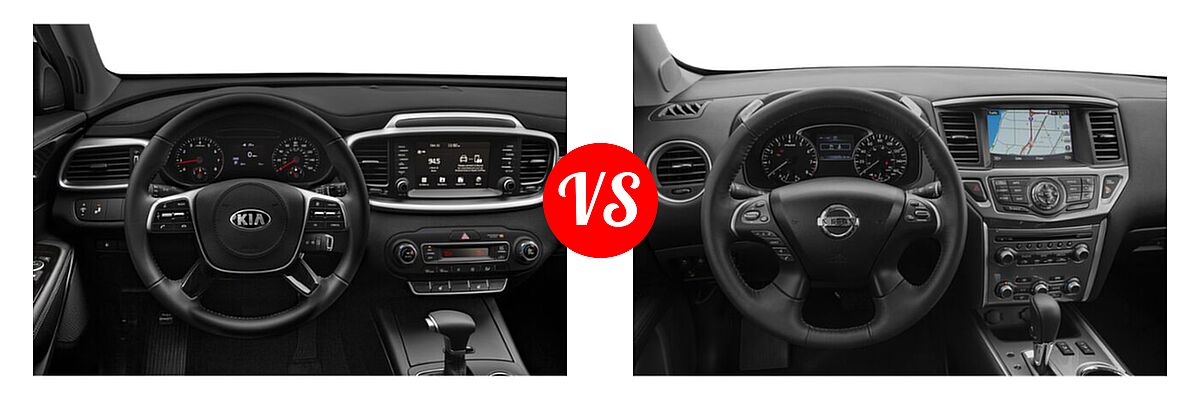 2020 Kia Sorento SUV L / LX vs. 2020 Nissan Pathfinder SUV SL / SV - Dashboard Comparison