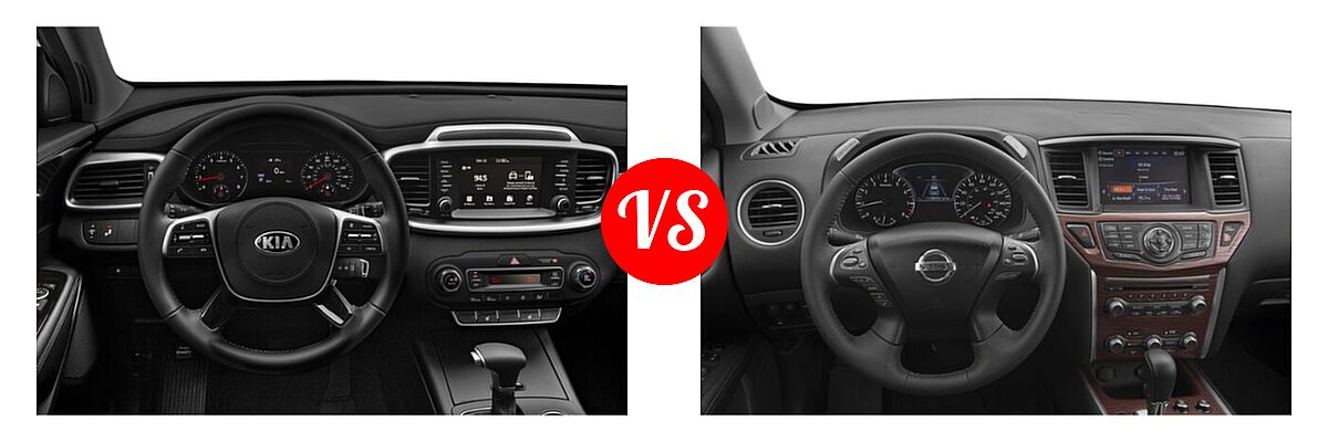 2020 Kia Sorento SUV L / LX vs. 2020 Nissan Pathfinder SUV Platinum - Dashboard Comparison