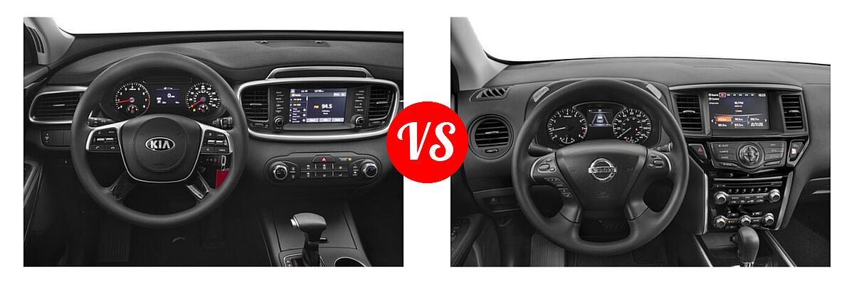 2020 Kia Sorento SUV LX V6 vs. 2020 Nissan Pathfinder SUV S - Dashboard Comparison