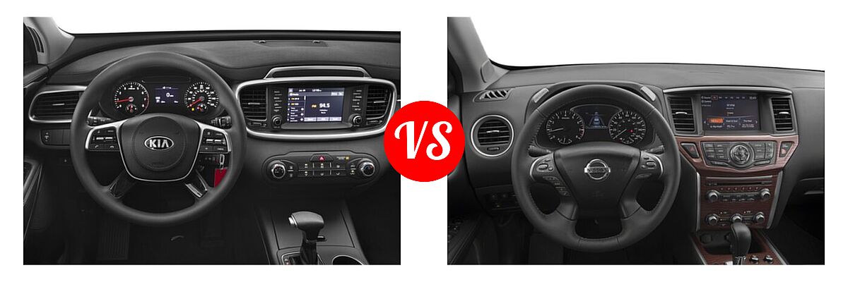 2020 Kia Sorento SUV LX V6 vs. 2020 Nissan Pathfinder SUV Platinum - Dashboard Comparison