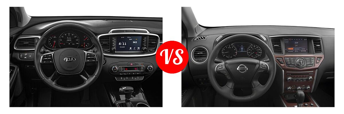 2020 Kia Sorento SUV SX V6 vs. 2020 Nissan Pathfinder SUV Platinum - Dashboard Comparison