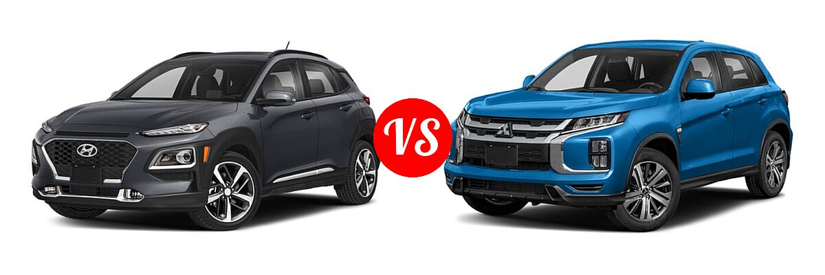 2021 Hyundai Kona SUV Limited / Ultimate vs. 2021 Mitsubishi Outlander Sport SUV ES / LE - Front Left Comparison