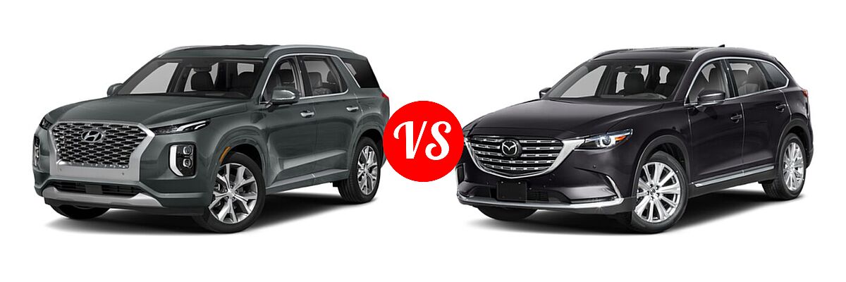 2021 Hyundai Palisade SUV Limited vs. 2021 Mazda CX-9 SUV Signature - Front Left Comparison