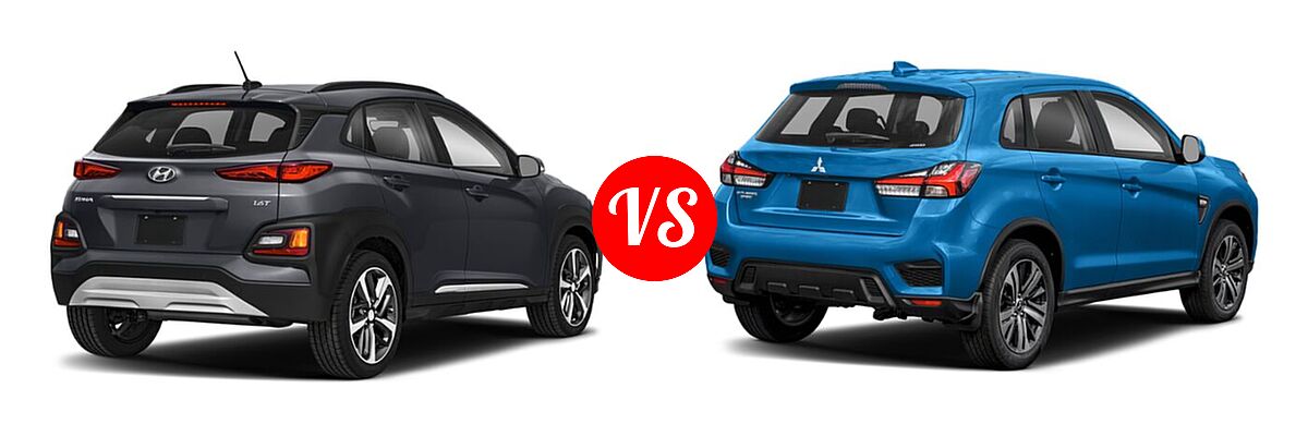 2021 Hyundai Kona SUV Limited / Ultimate vs. 2021 Mitsubishi Outlander Sport SUV ES / LE - Rear Right Comparison