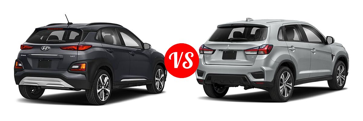 2021 Hyundai Kona SUV Limited / Ultimate vs. 2021 Mitsubishi Outlander Sport SUV GT / SE - Rear Right Comparison