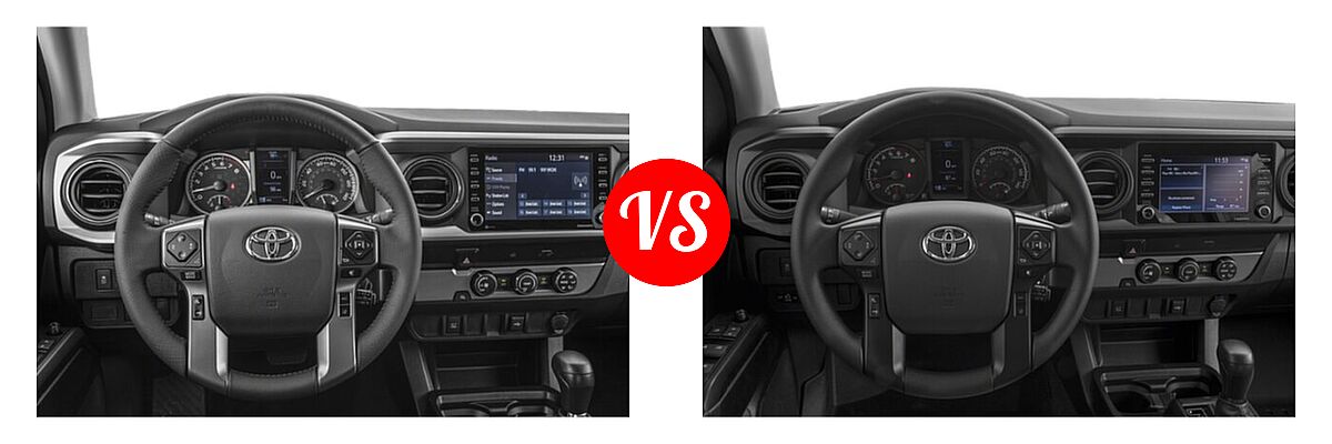 2021 Toyota Tacoma 2WD Pickup SR5 / TRD Sport vs. 2022 Toyota Tacoma Pickup Limited / SR - Dashboard Comparison
