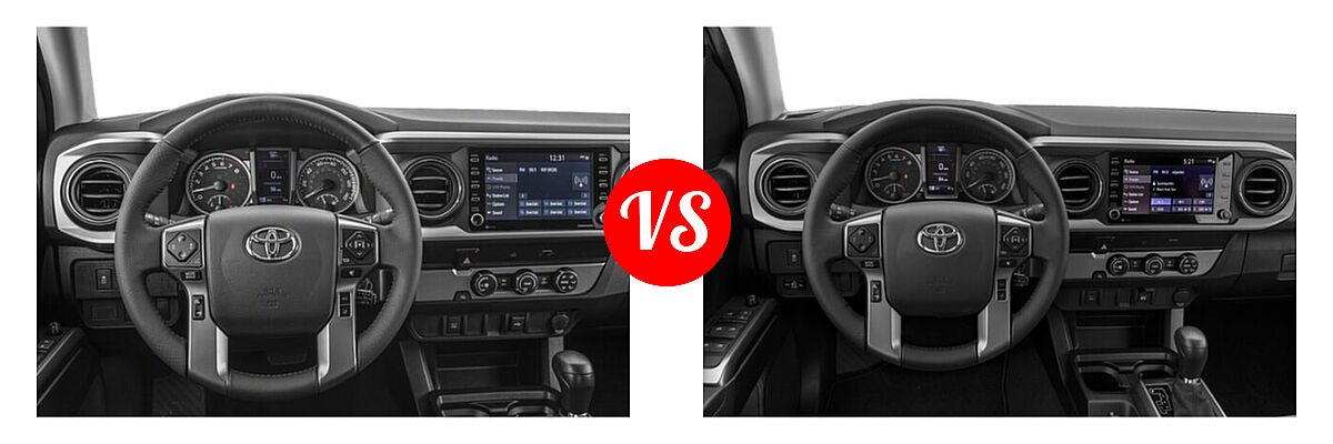 2021 Toyota Tacoma 2WD Pickup SR5 / TRD Sport vs. 2022 Toyota Tacoma Pickup SR5 - Dashboard Comparison
