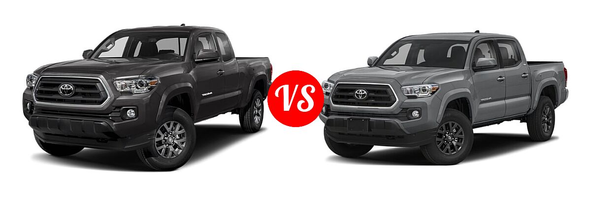 2021 Toyota Tacoma 2WD Pickup SR5 / TRD Sport vs. 2022 Toyota Tacoma Pickup SR5 - Front Left Comparison