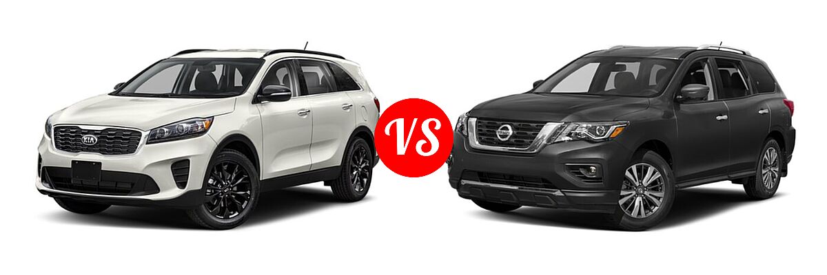 2020 Kia Sorento SUV L / LX vs. 2020 Nissan Pathfinder SUV SL / SV - Front Left Comparison