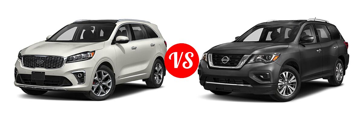 2020 Kia Sorento SUV SX V6 vs. 2020 Nissan Pathfinder SUV S - Front Left Comparison